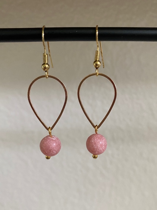 Handmade Jewelry - Handmade Pink Beads Earrings